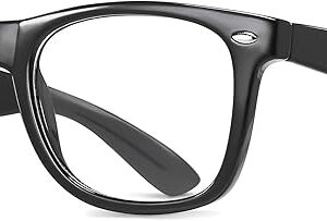 Retro Clear Lens Nerd Glasses for Men and Women - Stylish Non-Prescription Eyewear for Cosplay & Costumes