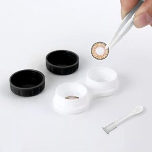 Halloween Party Essentials: Colored Contact Lenses Case Inserter Kit with Compact Brown Color Contacts & Storage Tools