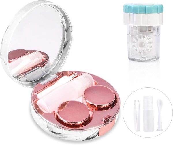 Portable Contact Lens Travel Kit with Cleaner, Mirror & Tools for Daily Use