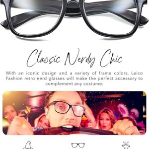 Retro Clear Lens Nerd Glasses for Men and Women – Stylish Non-Prescription Eyewear for Cosplay & Costumes